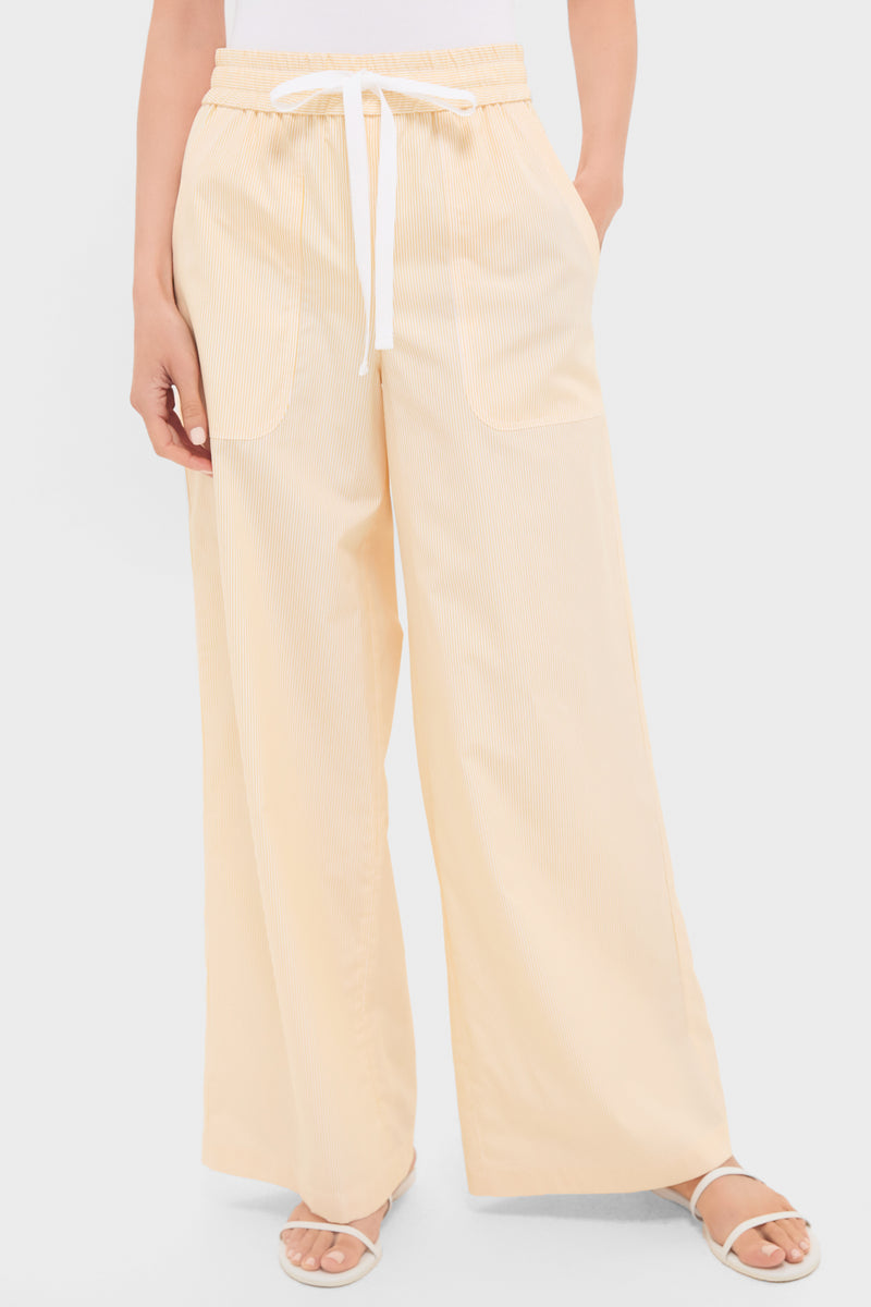 Ivory and Yellow Main St Pant