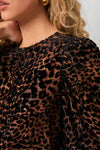 Leopard Velvet Burnout Carmen Blouse