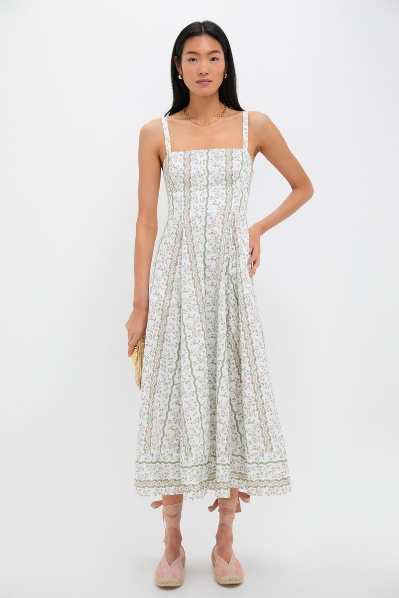 Green Multi Provence Floral Margot Dress
