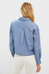 Chambray Denim Embellished Cropped Jasper Button Down