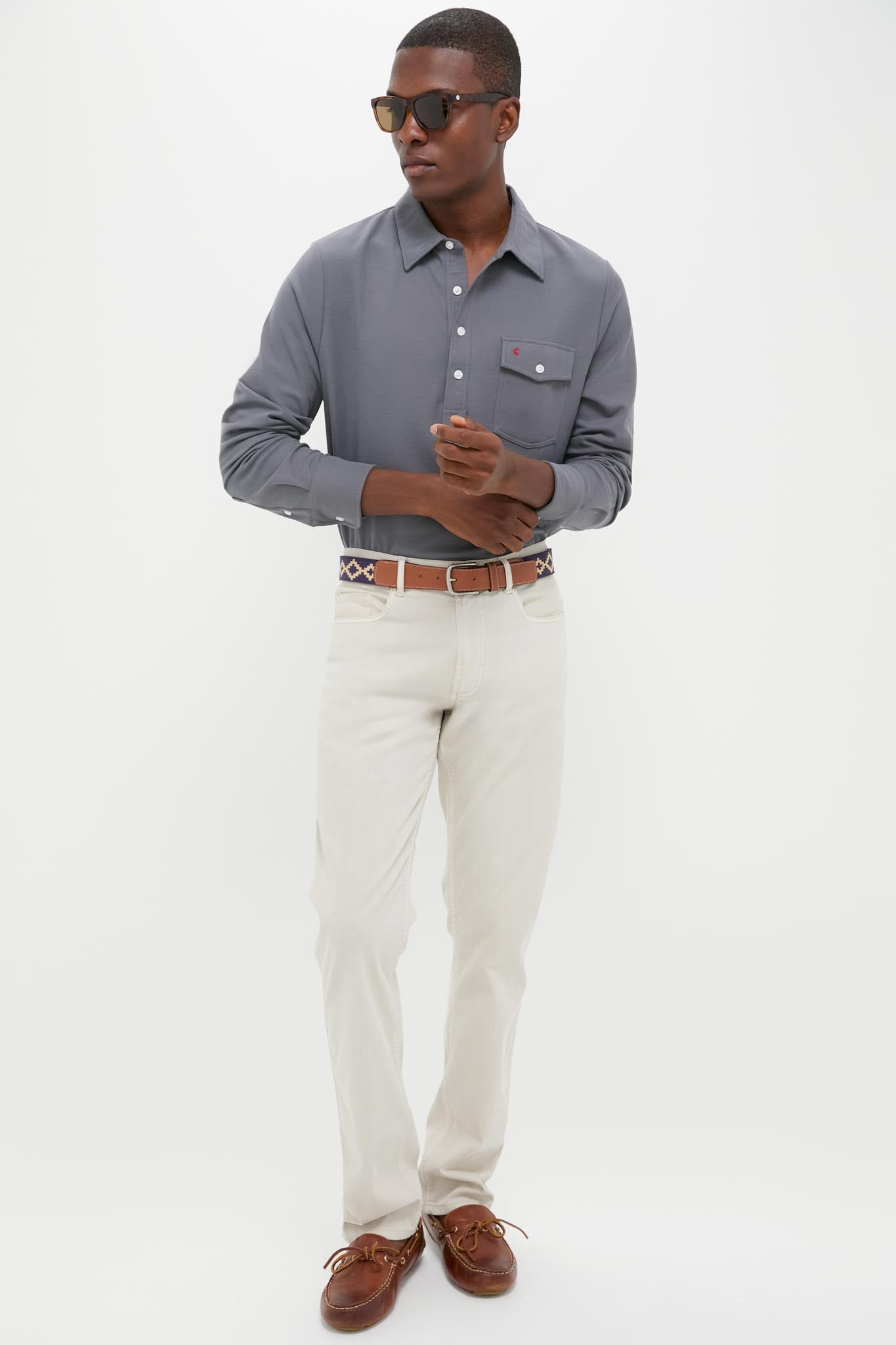 Blue Steel Long Sleeve Players Shirt | Criquet