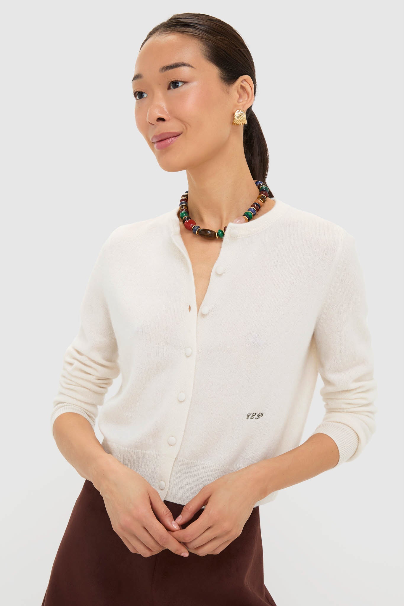 Ivory Cashmere Riley Cardigan | Tuckernuck