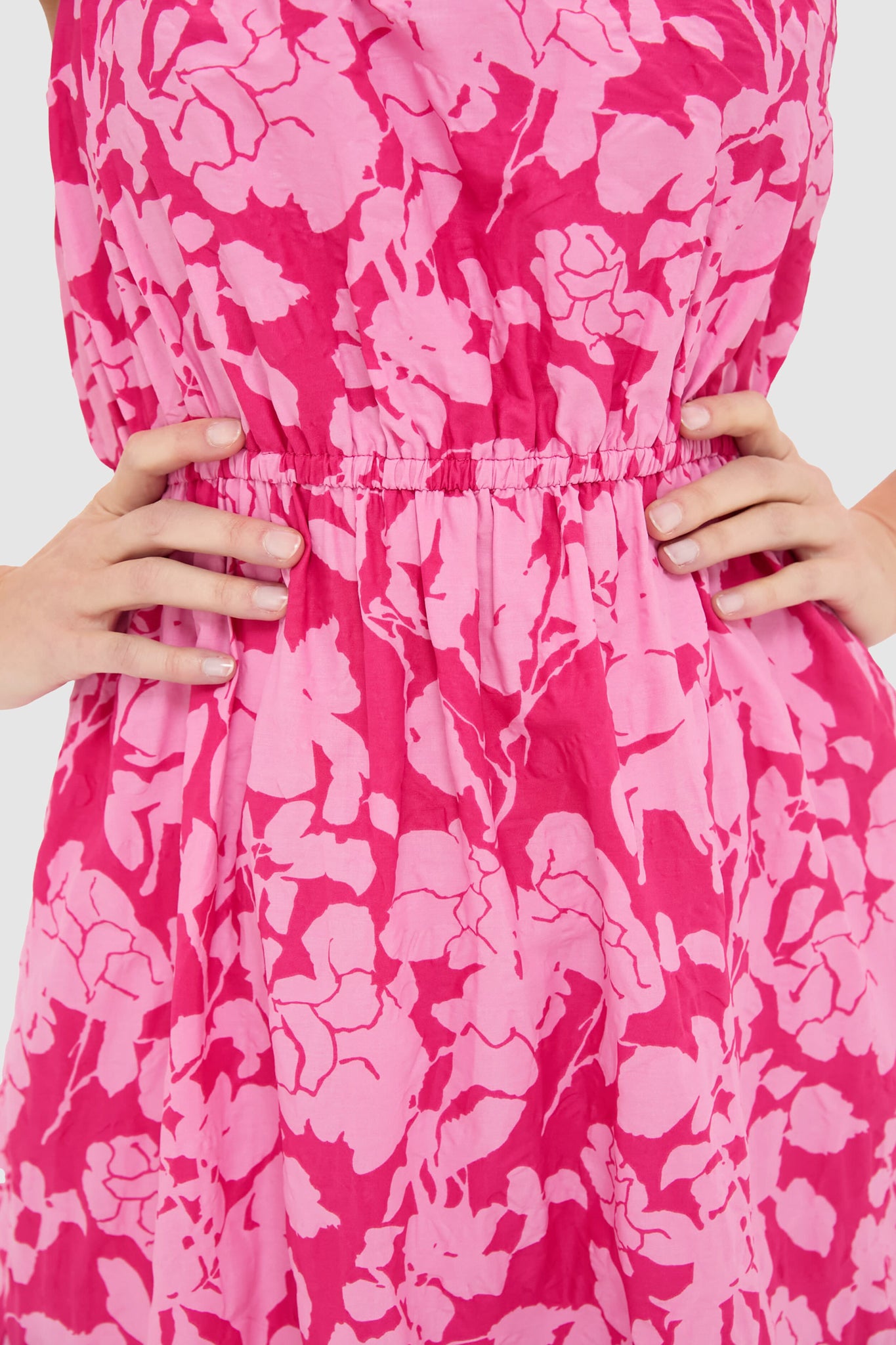 Pink Textured Floral One Shoulder Sybil Maxi Dress