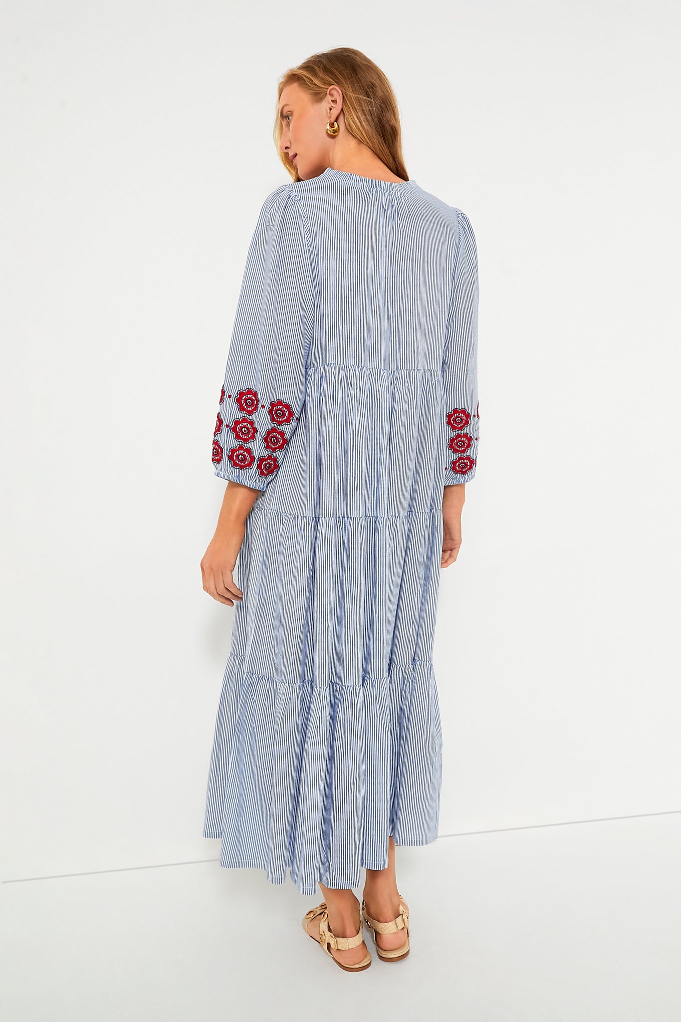 Poppy Stripe Long Sleeve Salty Paloma Caftan
