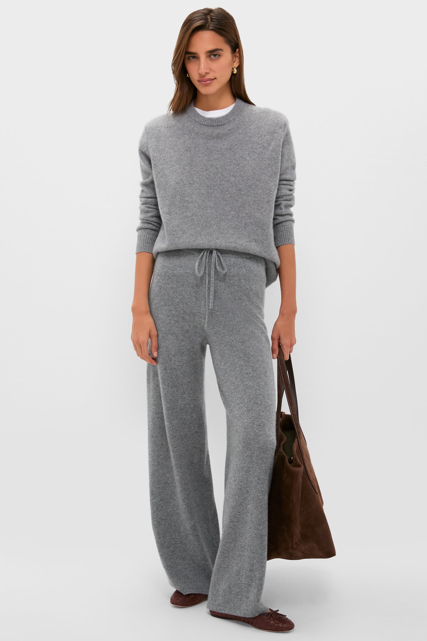 Shadow Gray Bodie Cashmere Boyfriend Crewneck