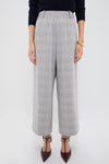 Gray Plaid Cropped Flare Carlton Pants