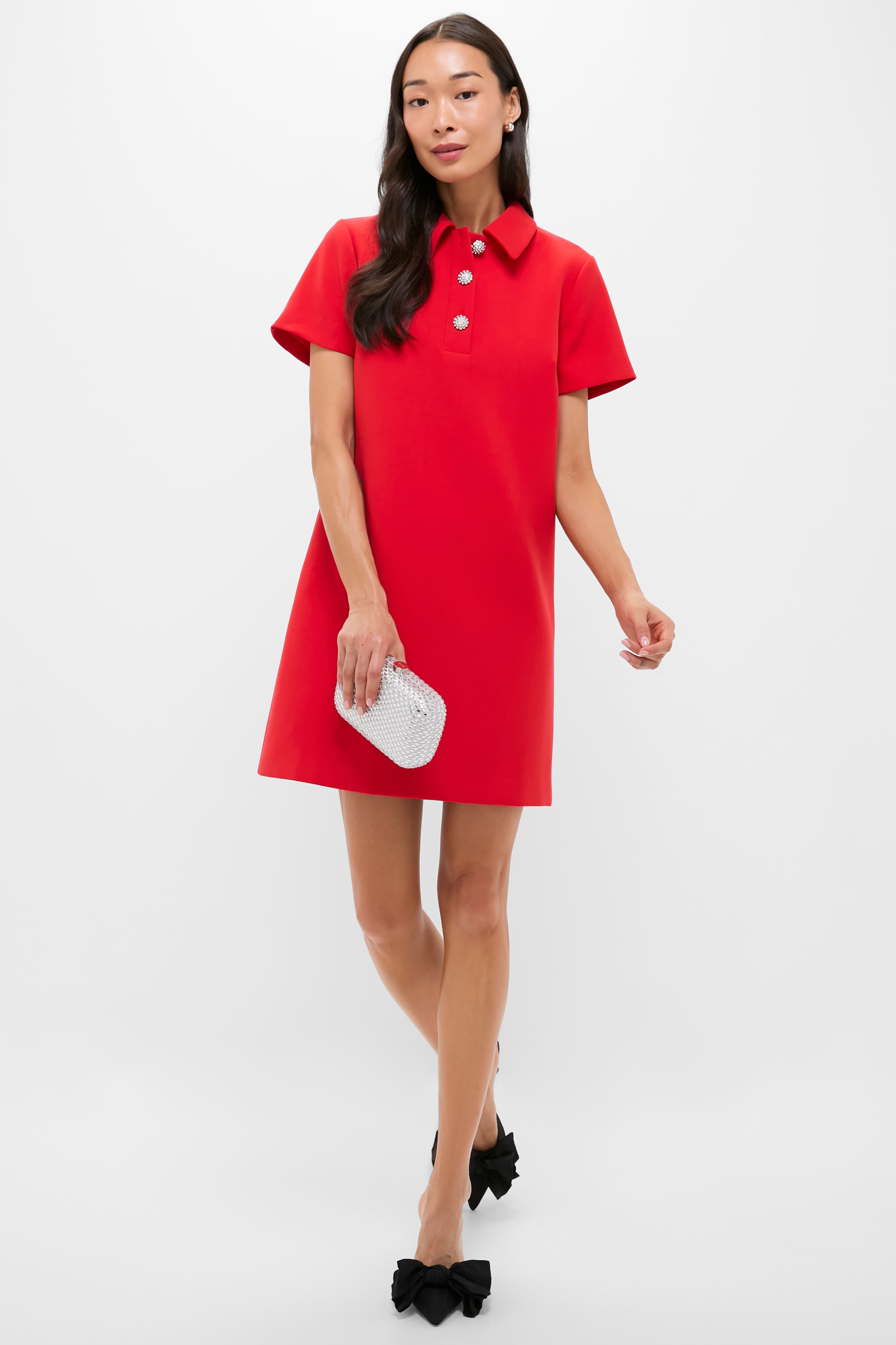 Red Crepe Helen Dress