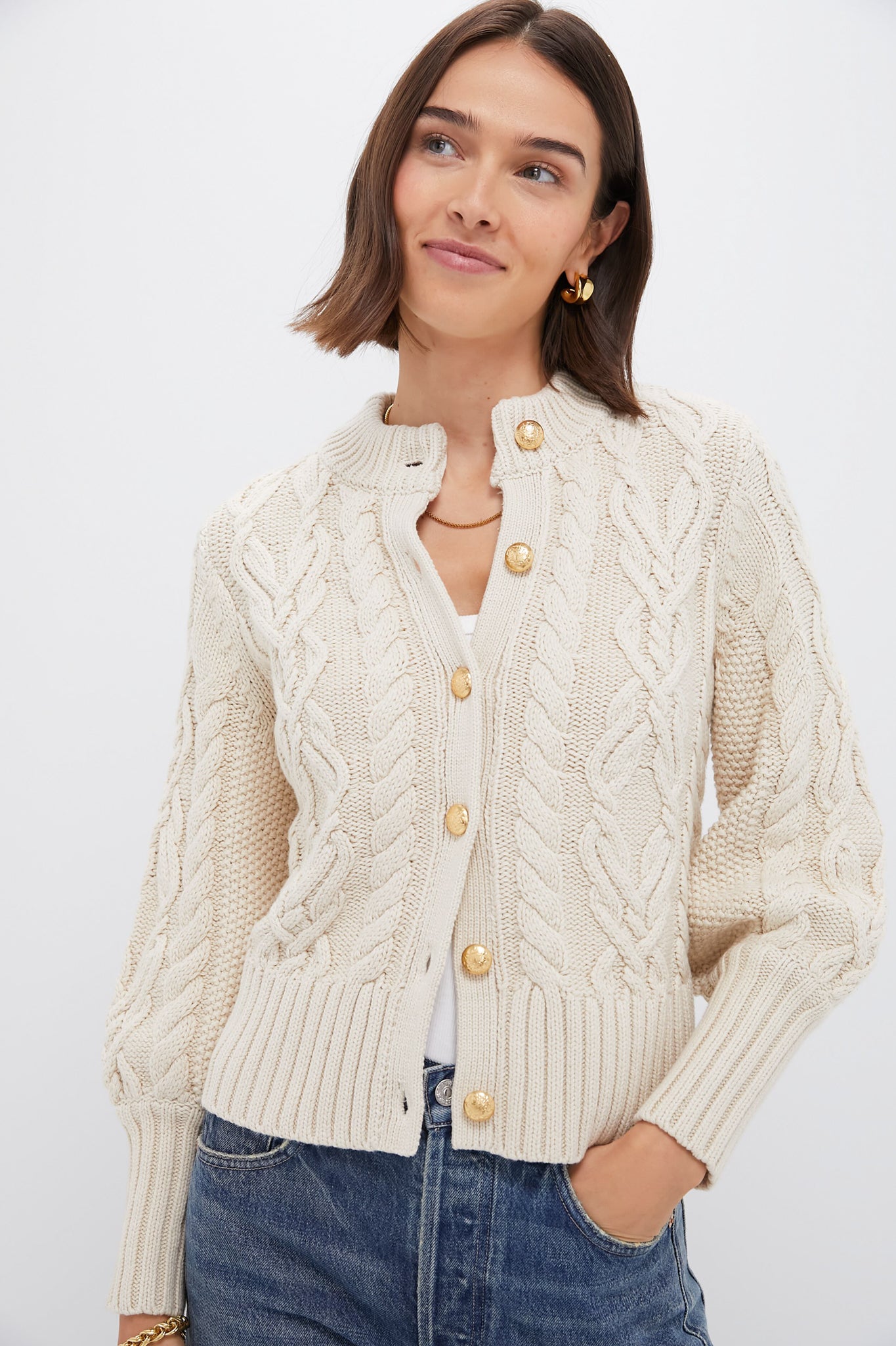 Sandstone Cotton Colette Cardigan | Tuckernuck