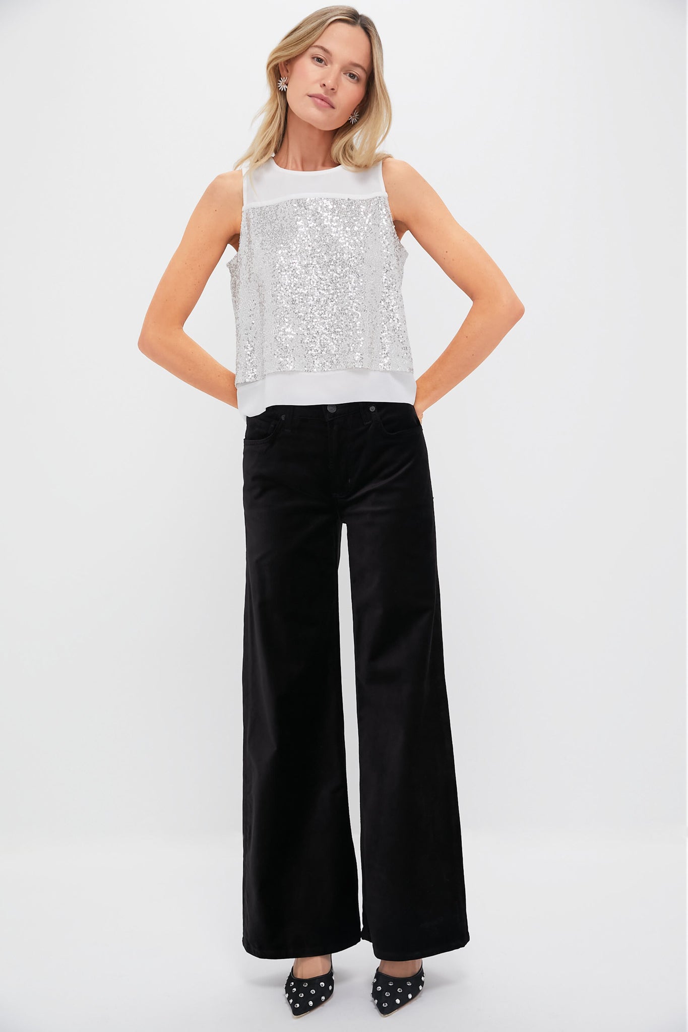 Silver Sequin Edith Blouse