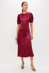 Oxblood Embellished Sappho Midi Dress