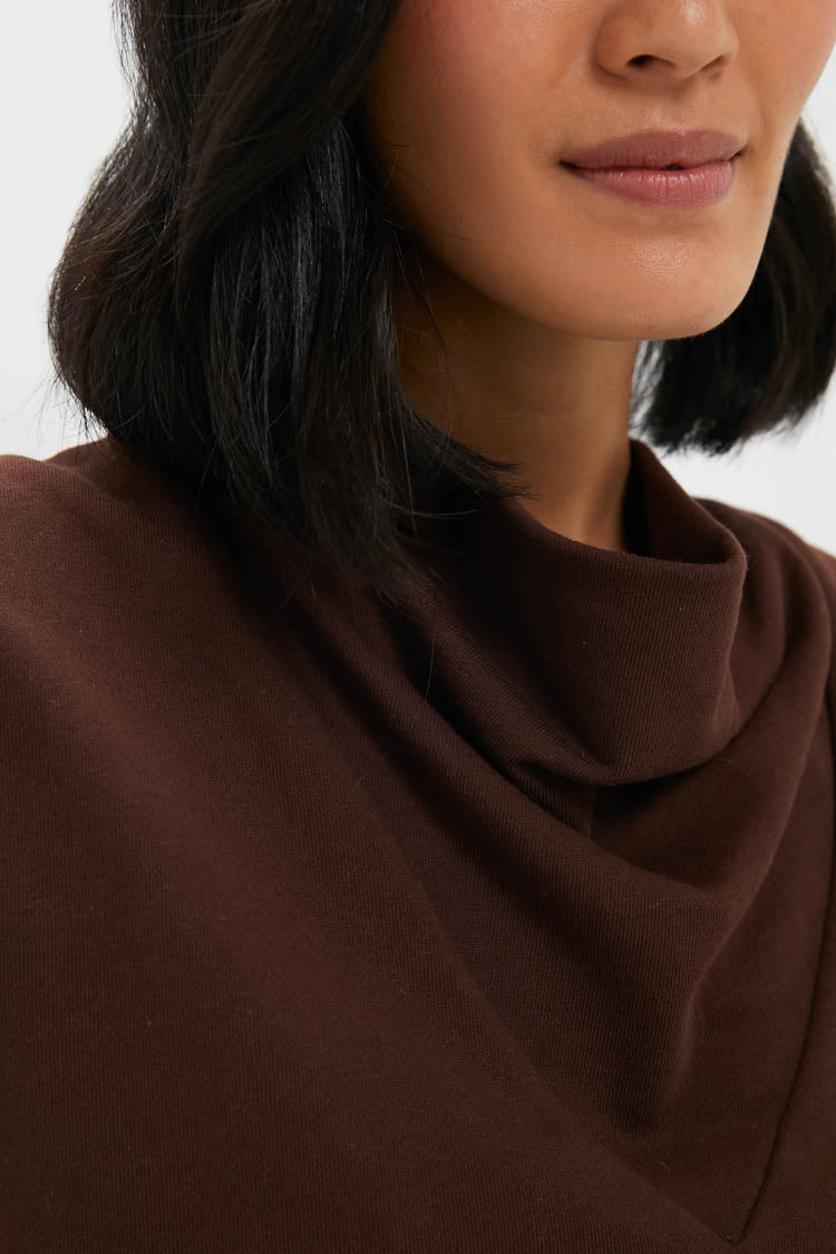 Chocolate Zane Knit Blouse