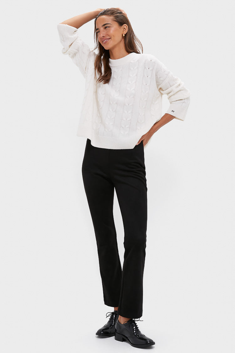 Ivory Cashmere Cable Knit Eloise Sweater