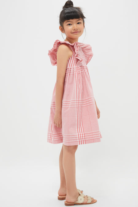 Red Smocked Sleeveless Dress