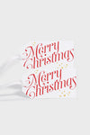 Two white Dear Annabelle Merry Gift Tags with “Merry Christmas” in red script and engraved stars, each attached to a white string—perfect for sharing Christmas spirit.