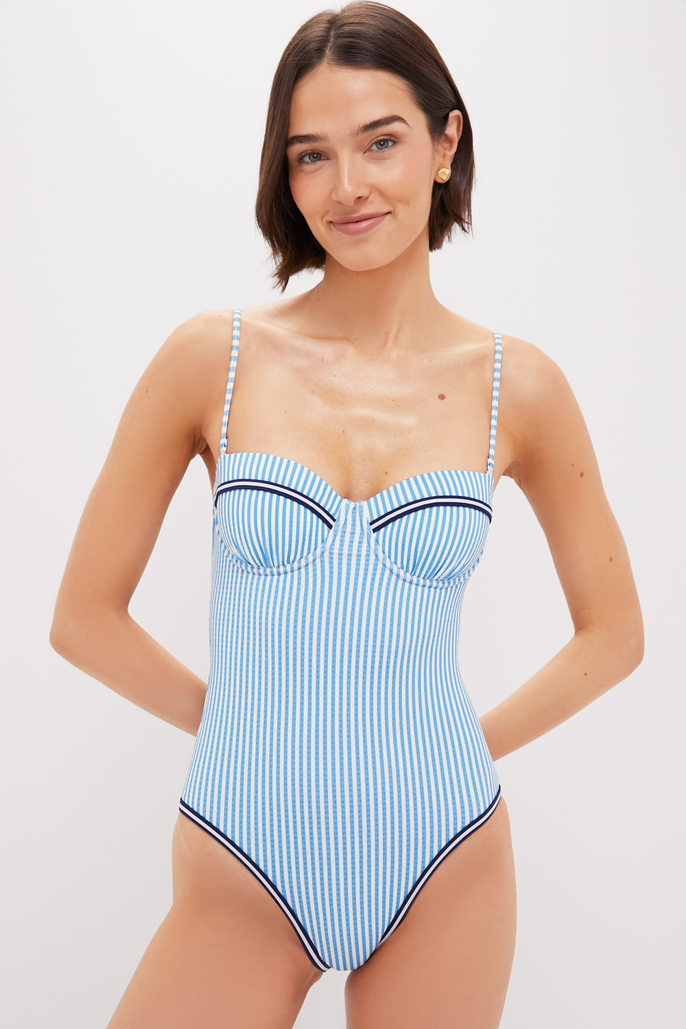 French Blue Brule Stripe Alma One Piece