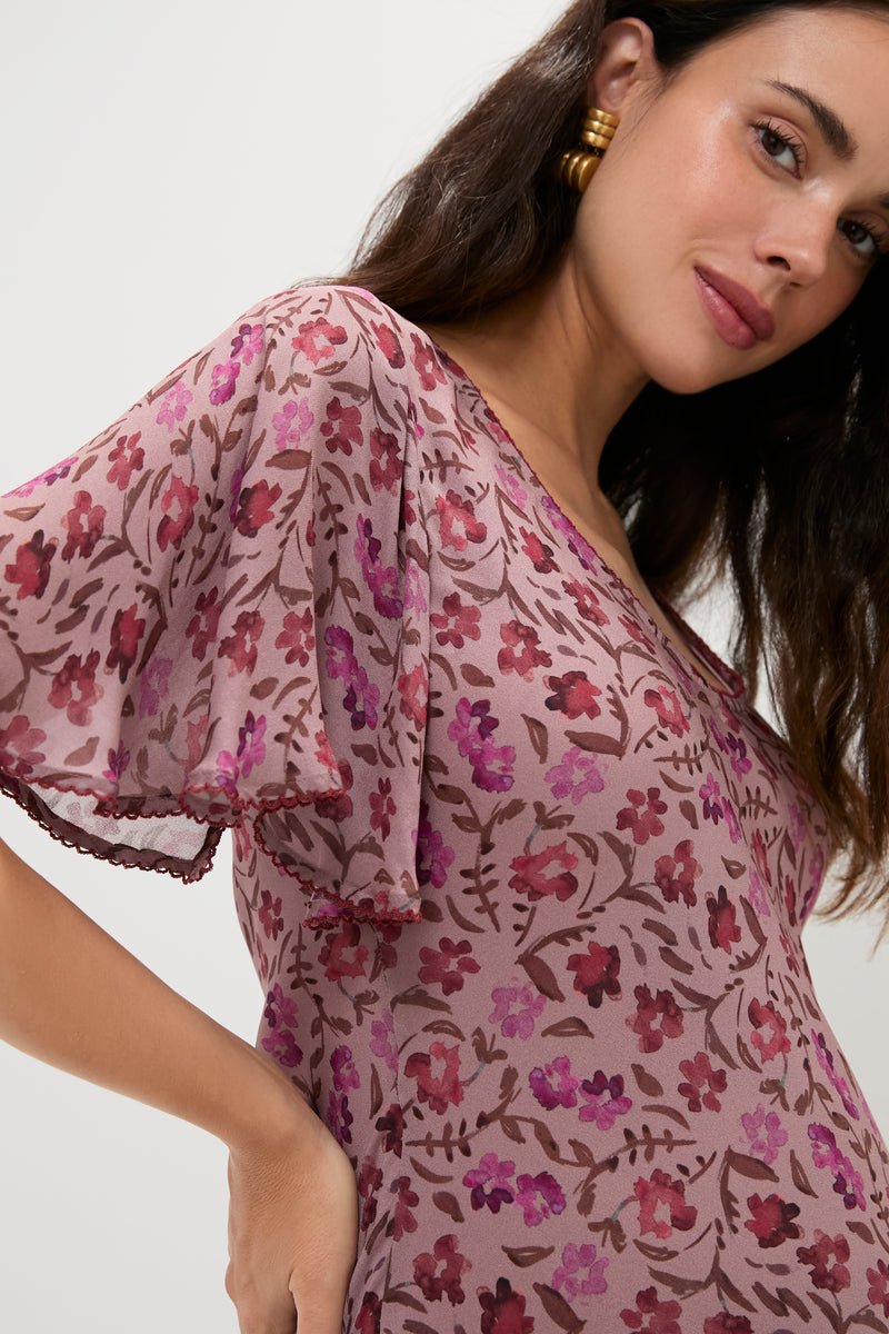 Twilight Mauve Floral Mirabelle Dress
