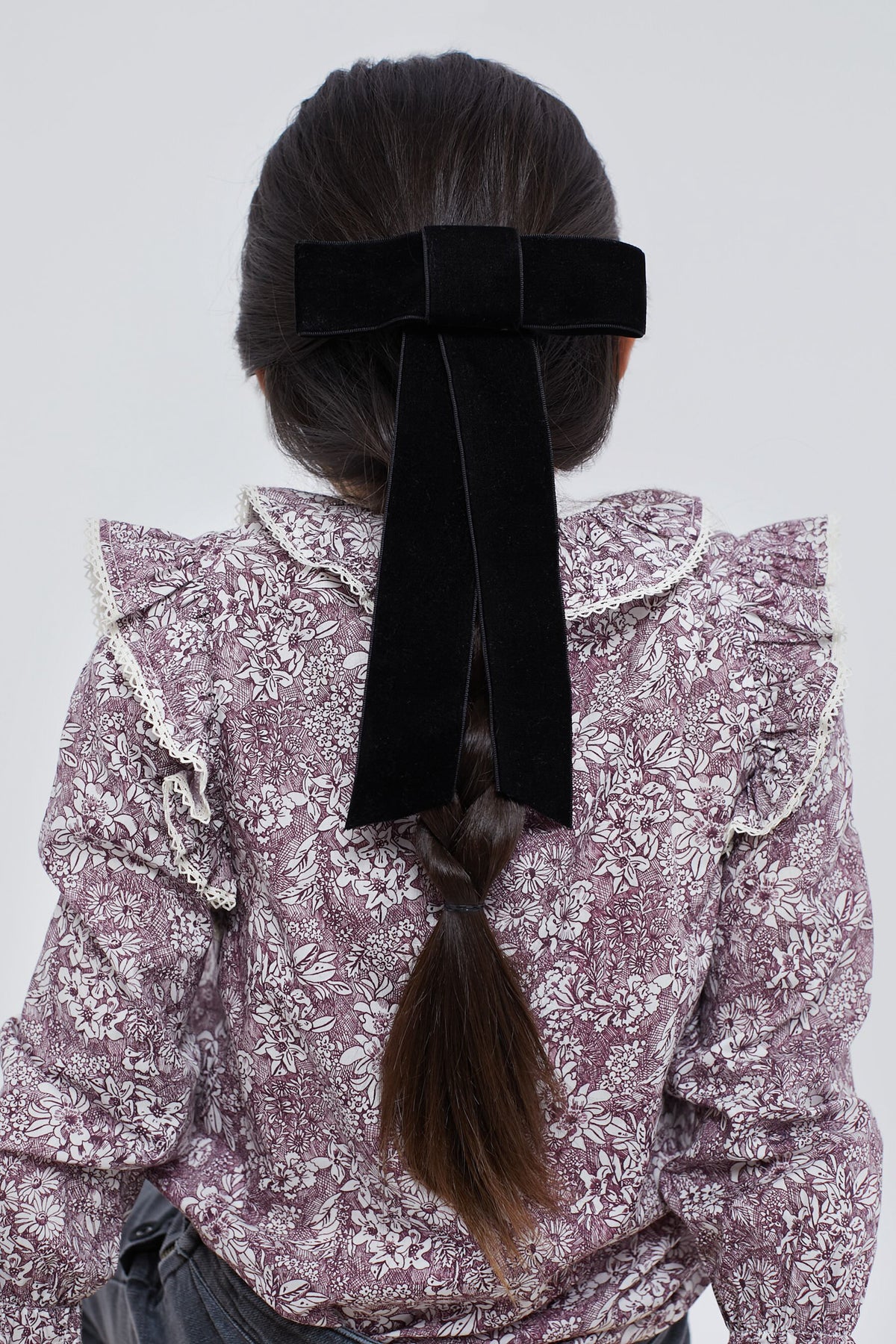 Black Velvet Big Ribbon Girl Bow