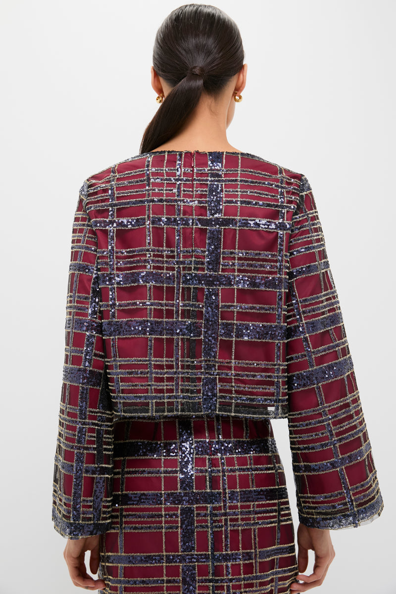 Sequin Plaid Maxine Top