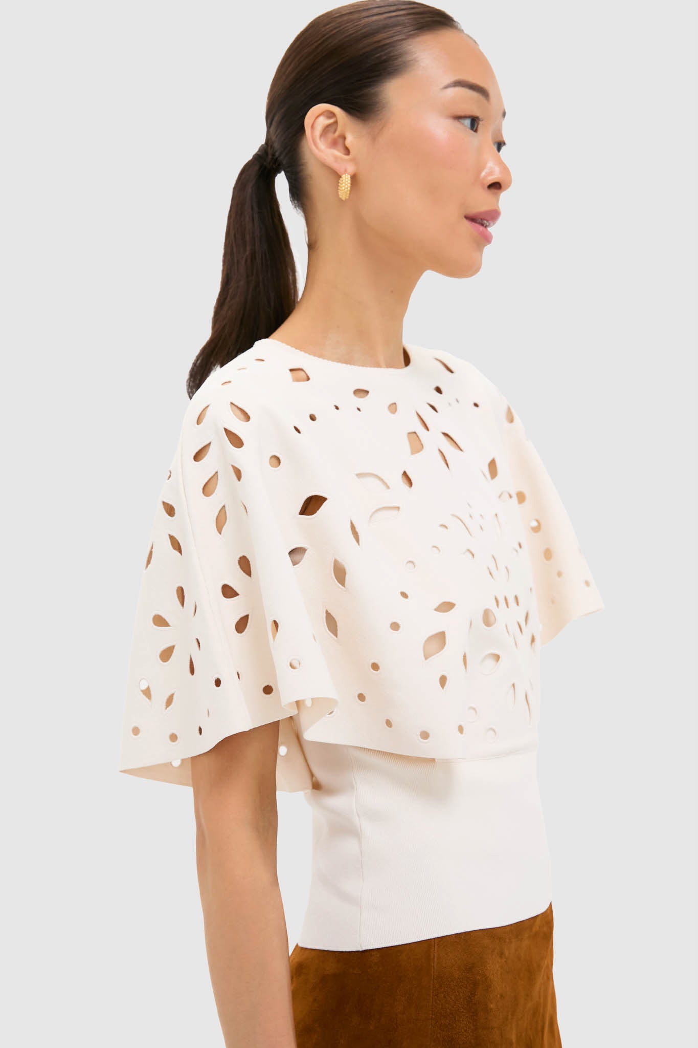 Cowrie Josie Cape Sleeve Knit Top