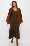 Brown Long Sleeve Sara Maxi Dress