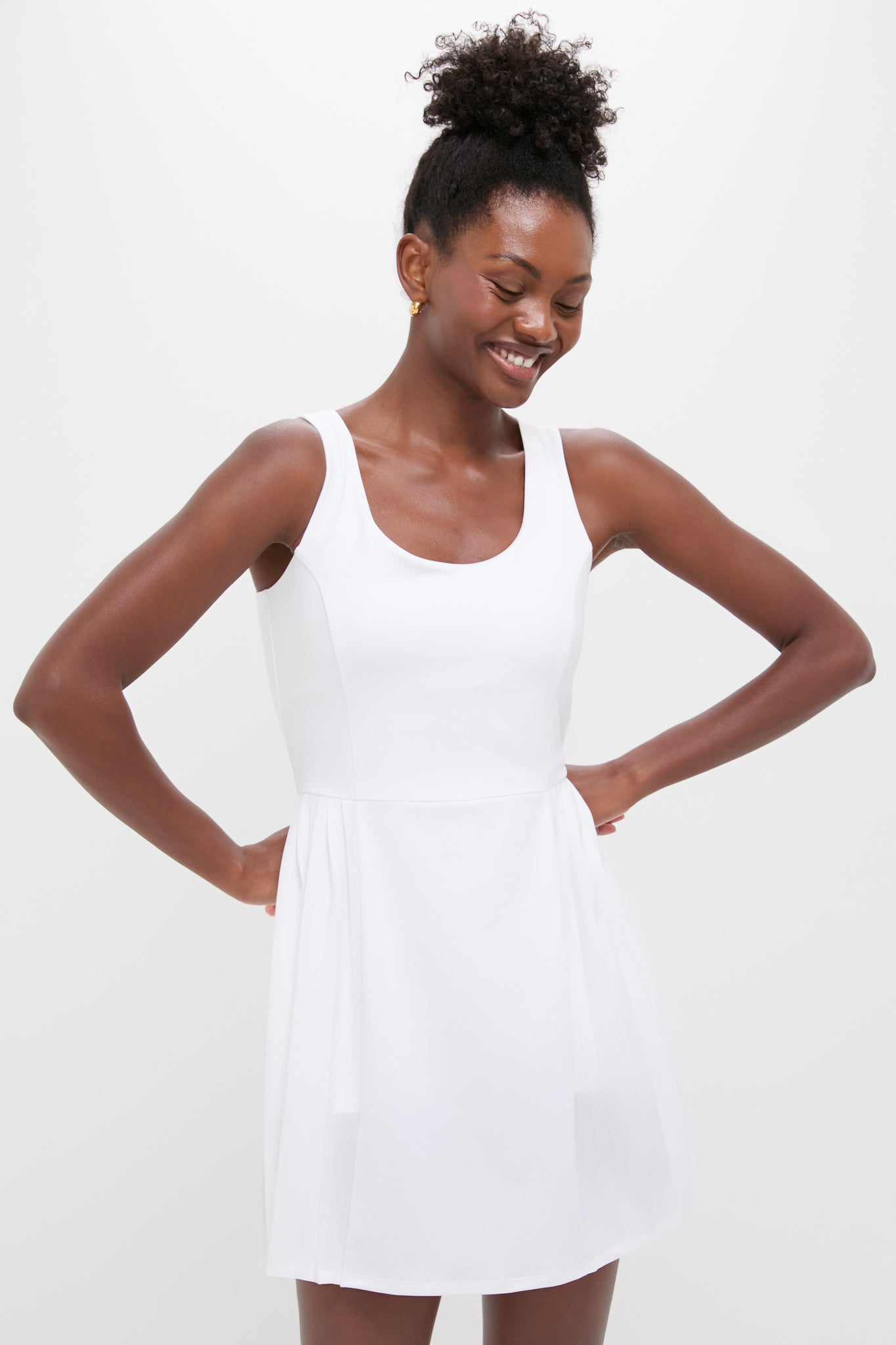 White Racerback Performance Jersey Brent Tennis Dress