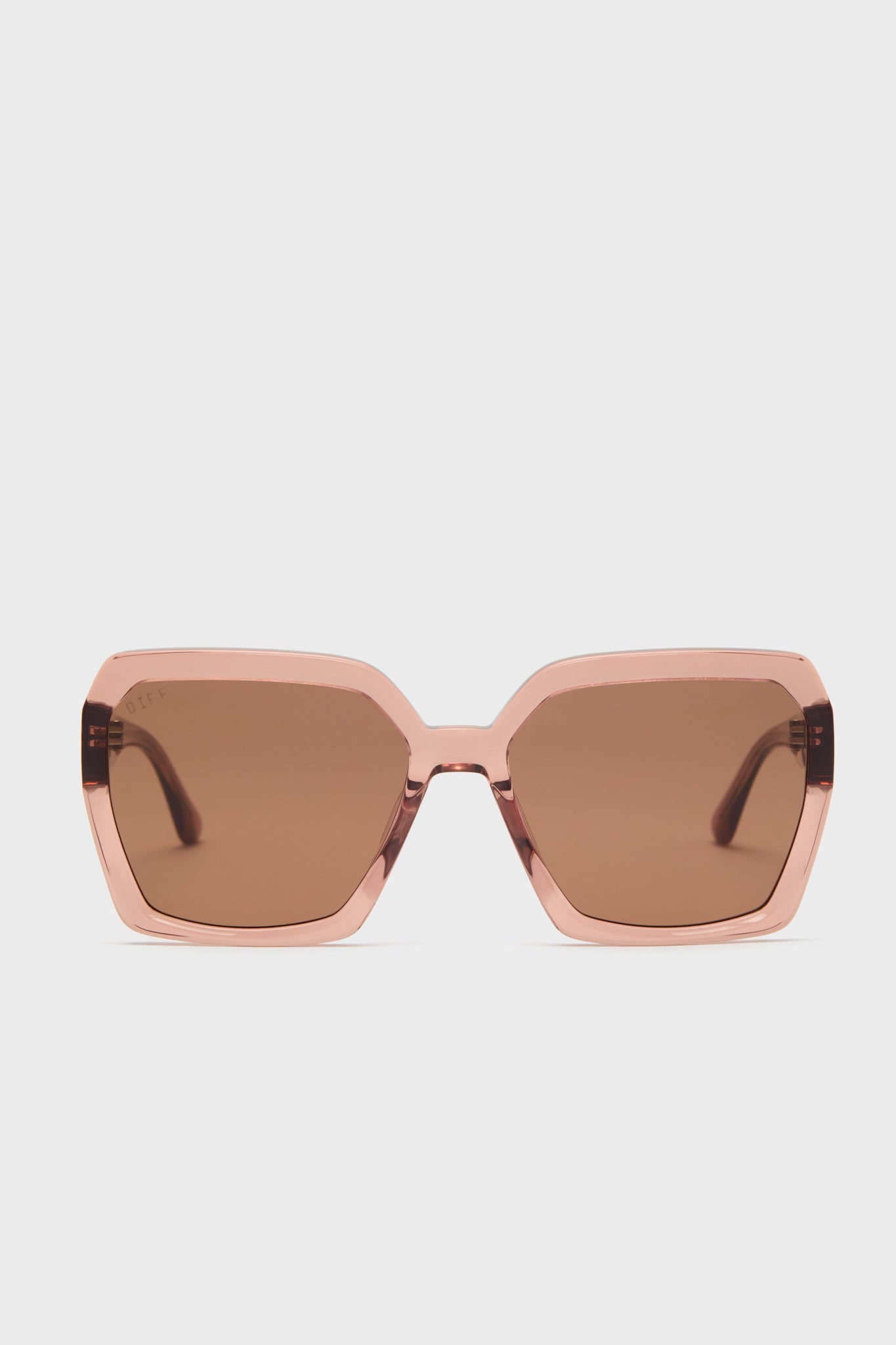 DIFF Eyewears oversized, square-shaped pink sunglasses feature brown tinted lenses and sturdy acetate frames.