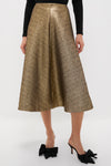 Gold Textured Jacquard Andrea Circle Skirt