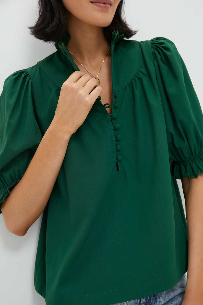 Hunter Green Selena Blouse