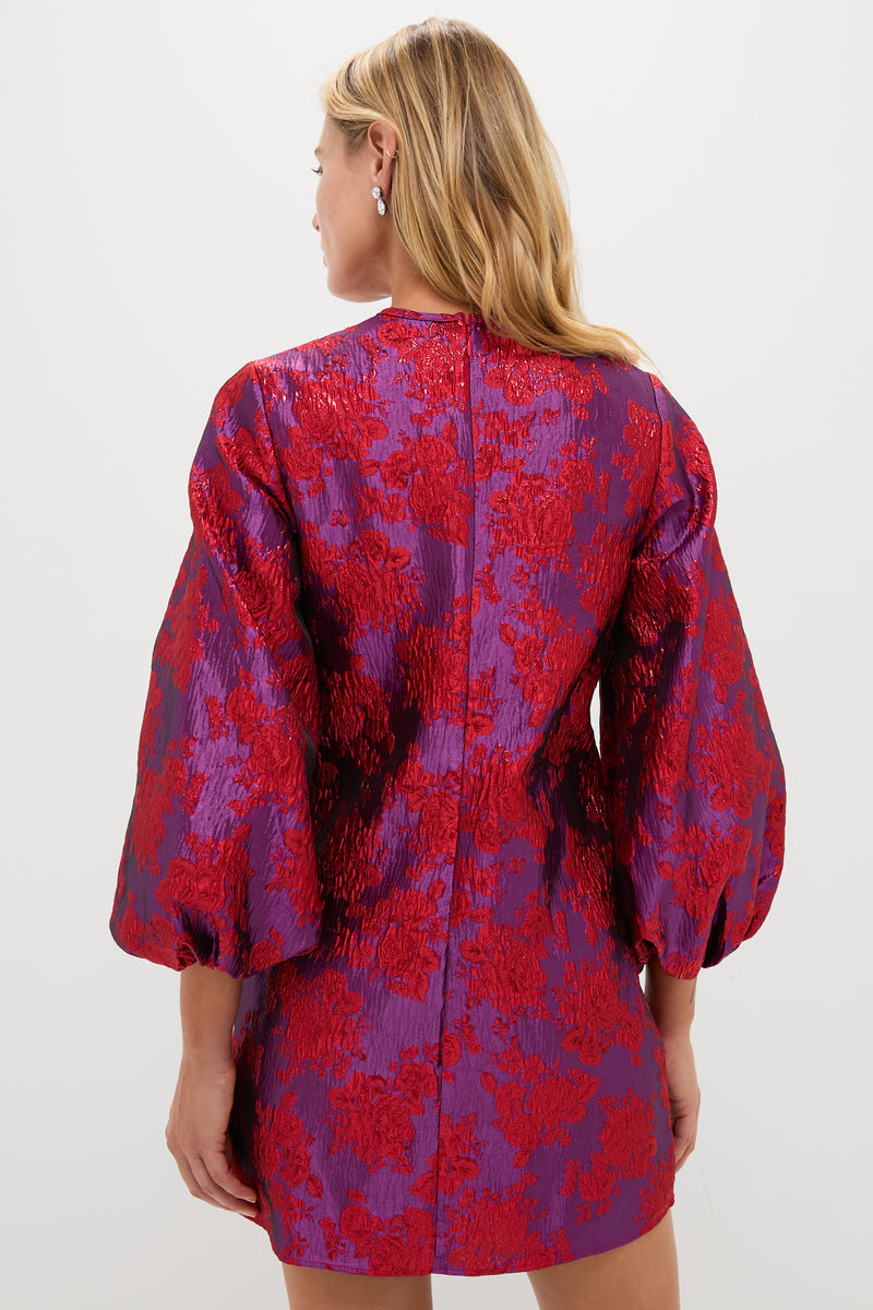 Red & Purple Jacquard Janie Mini Dress