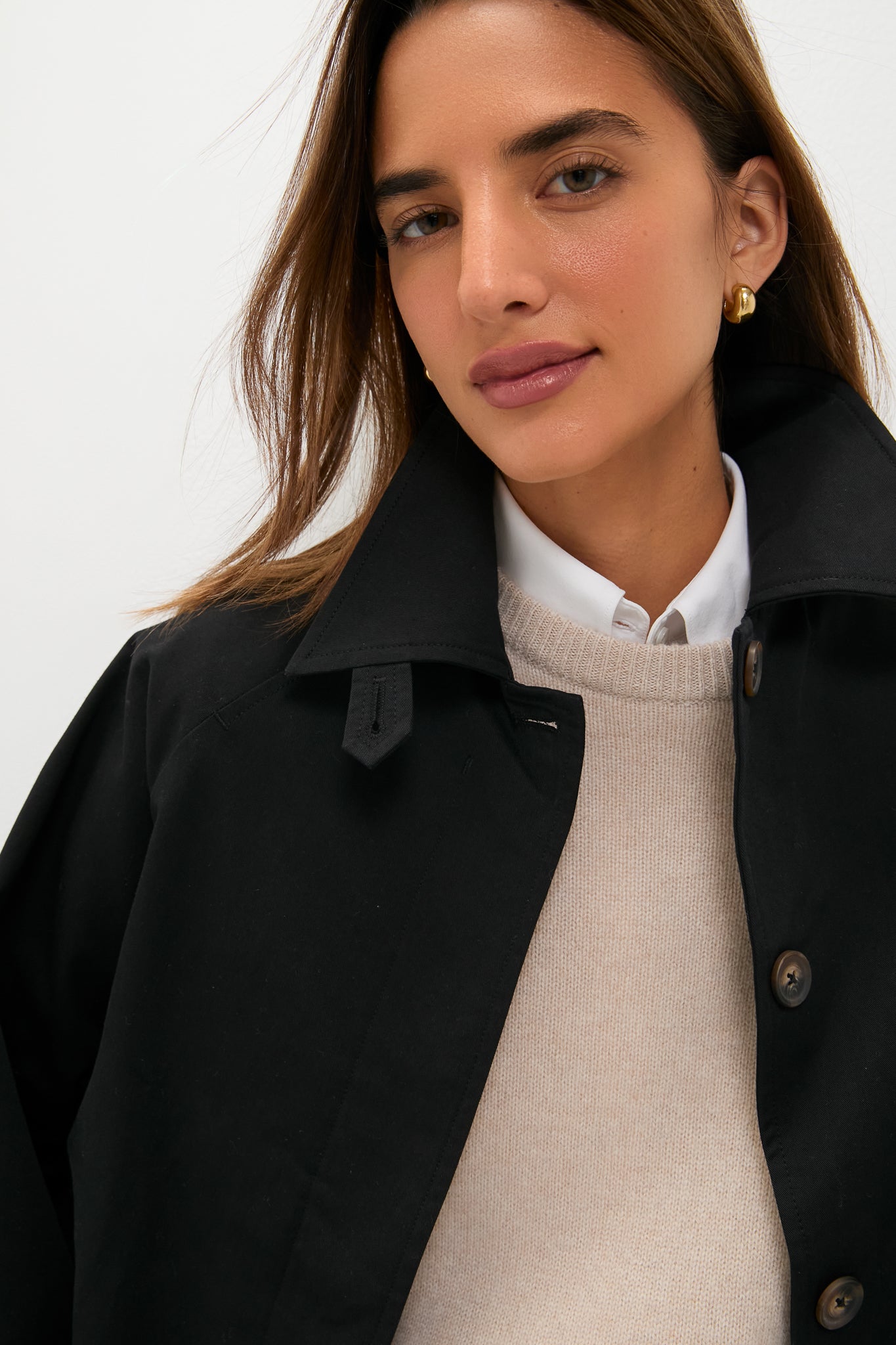 Black Drew Short Trench Coat | Tuckernuck