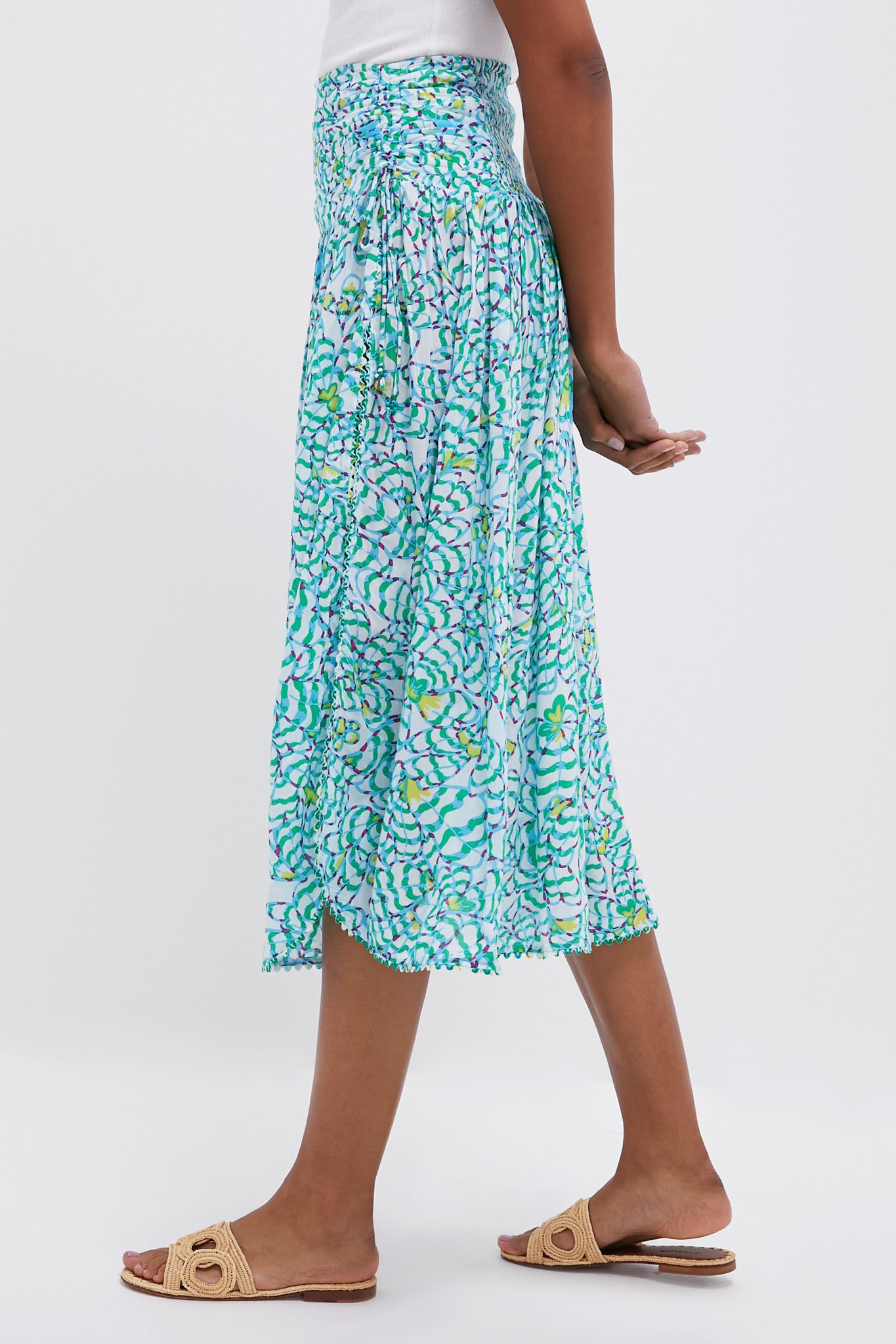 Green Wings Flower Carla Long Skirt