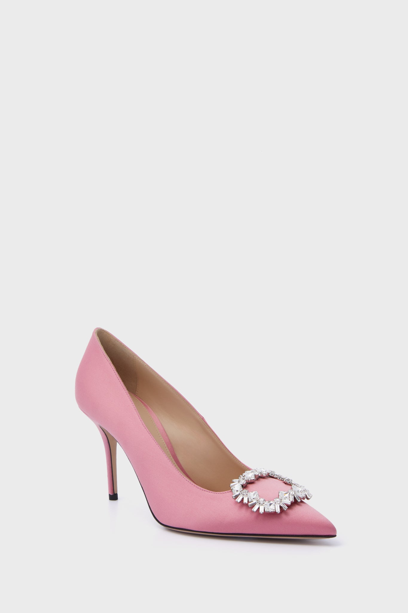 Light pink satin heels fashion