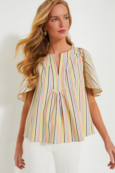 Pomander shops Place Stripe Finley Flutter Sleeve Dress