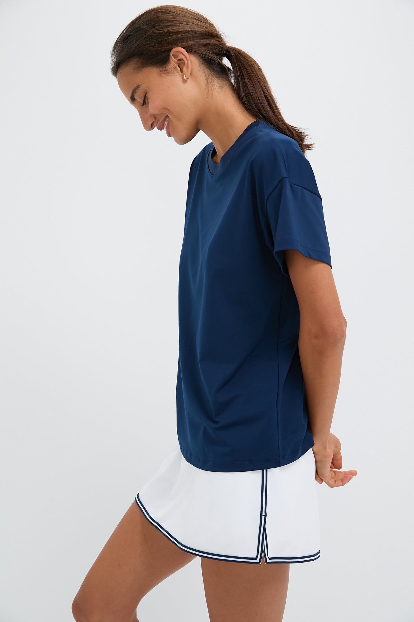 Navy Short Sleeve Performance Jersey Ryan Boyfriend Tee