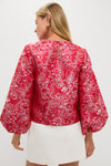 Red & Pink Jacquard Janie Blouse