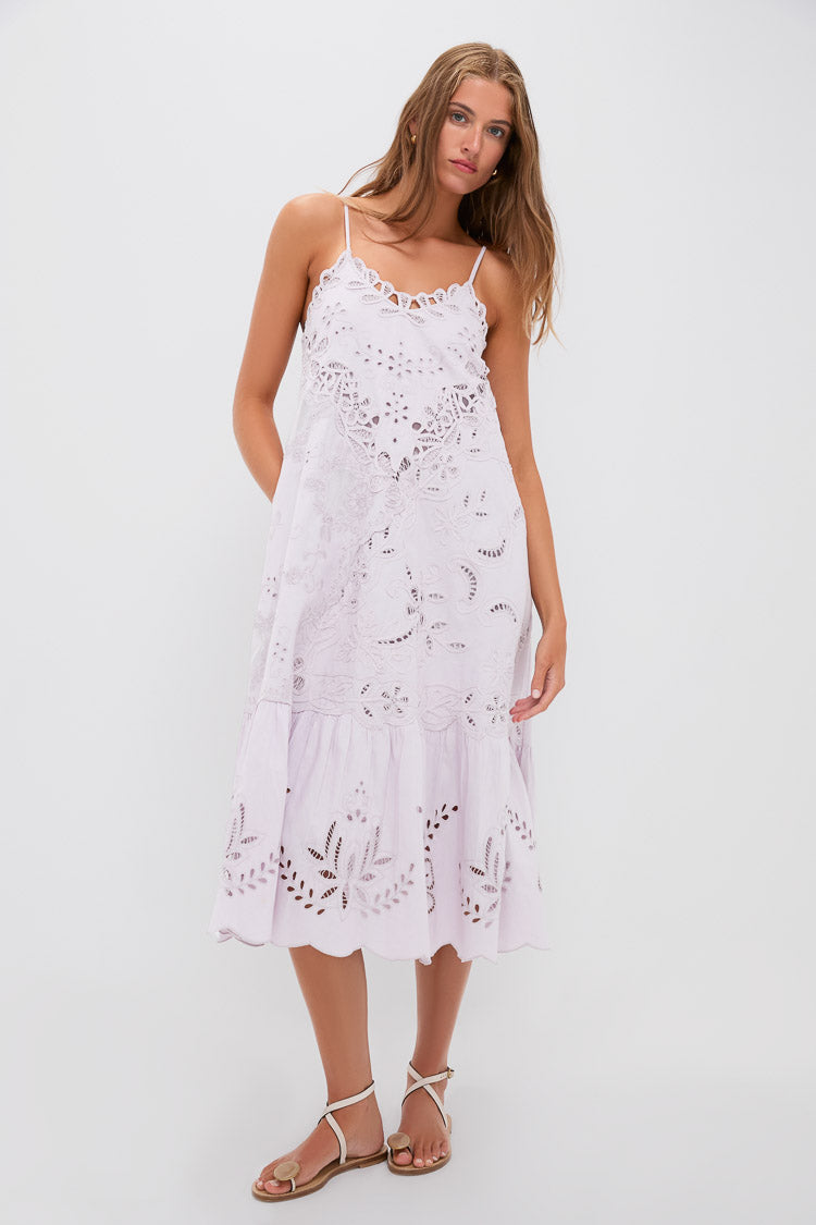 Lilac Iyla Soutache Slip Midi Dress
