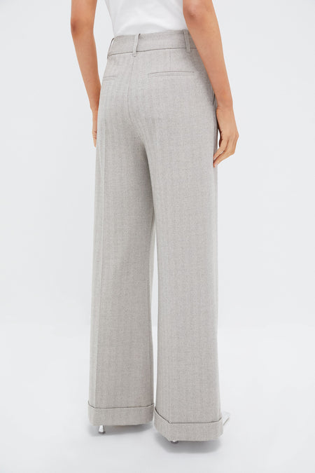 Gray Cuffed Wide Leg Watson Trousers