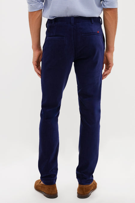 Navy Collins Corduroy Pull-on Trouser (34" Inseam)