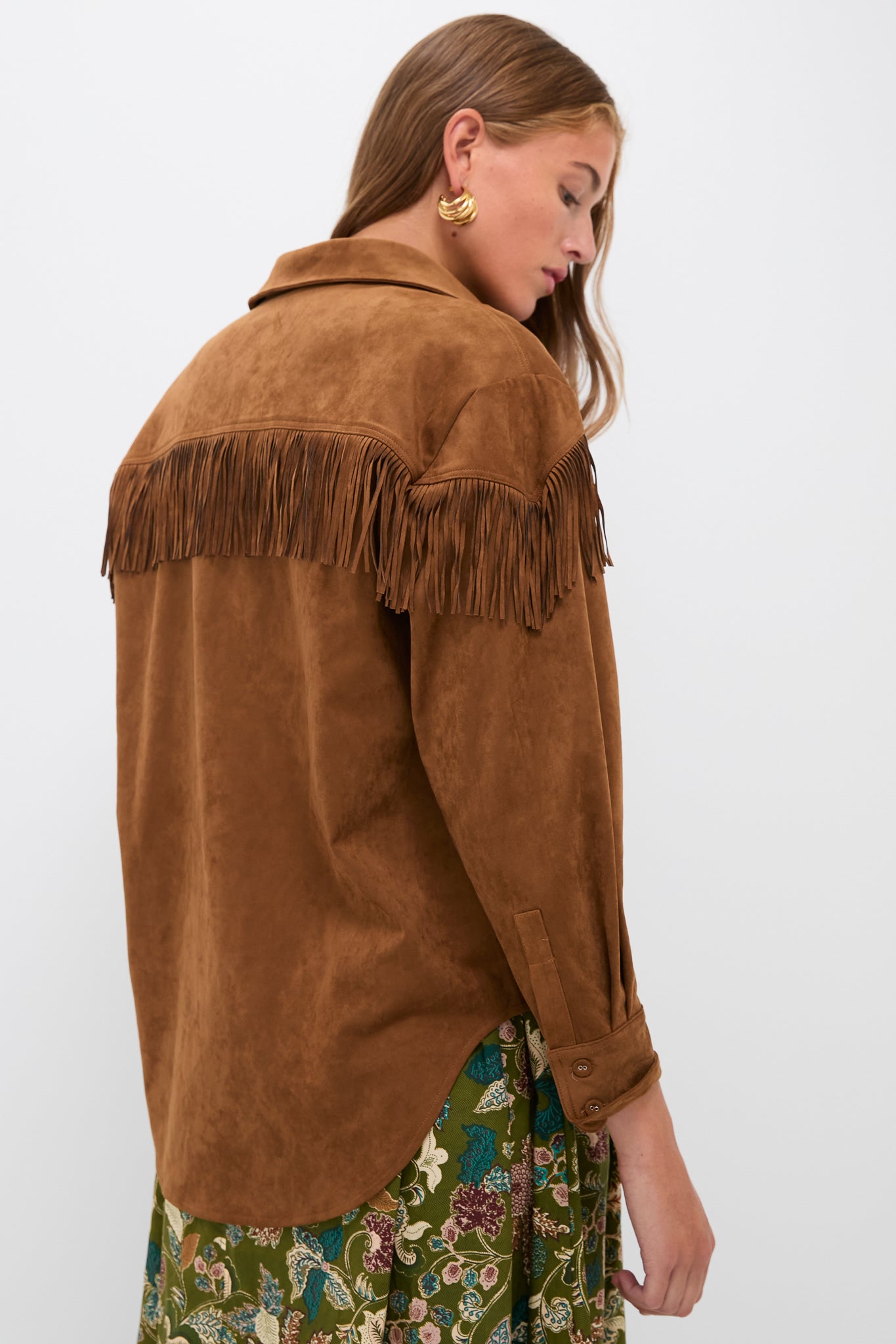 Taupe Clea Fringe Shirt