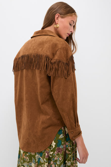 Taupe Clea Fringe Shirt