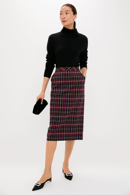 Baroque Tartan Gwyneth Midi Skirt