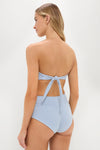 Classic Blue Stripe Tori Ties Bandeau Bikini Top