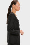 Black Dupioni Long Sleeve Carrico Top