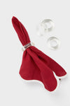 Cranberry and White Scalloped Napkins Set of 4