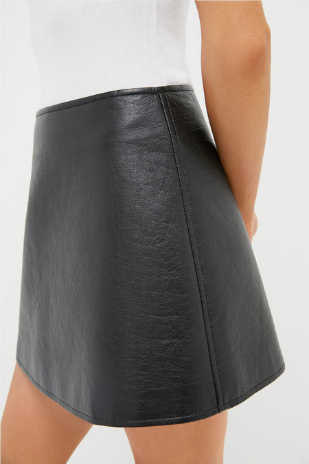 Black Leather Meg Mini Skirt