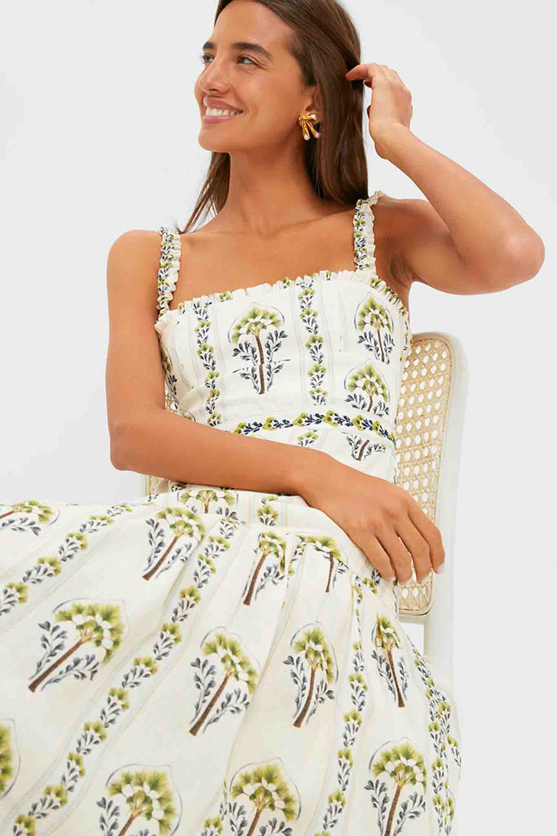 Moriche Nispero Embroidered Midi Dress