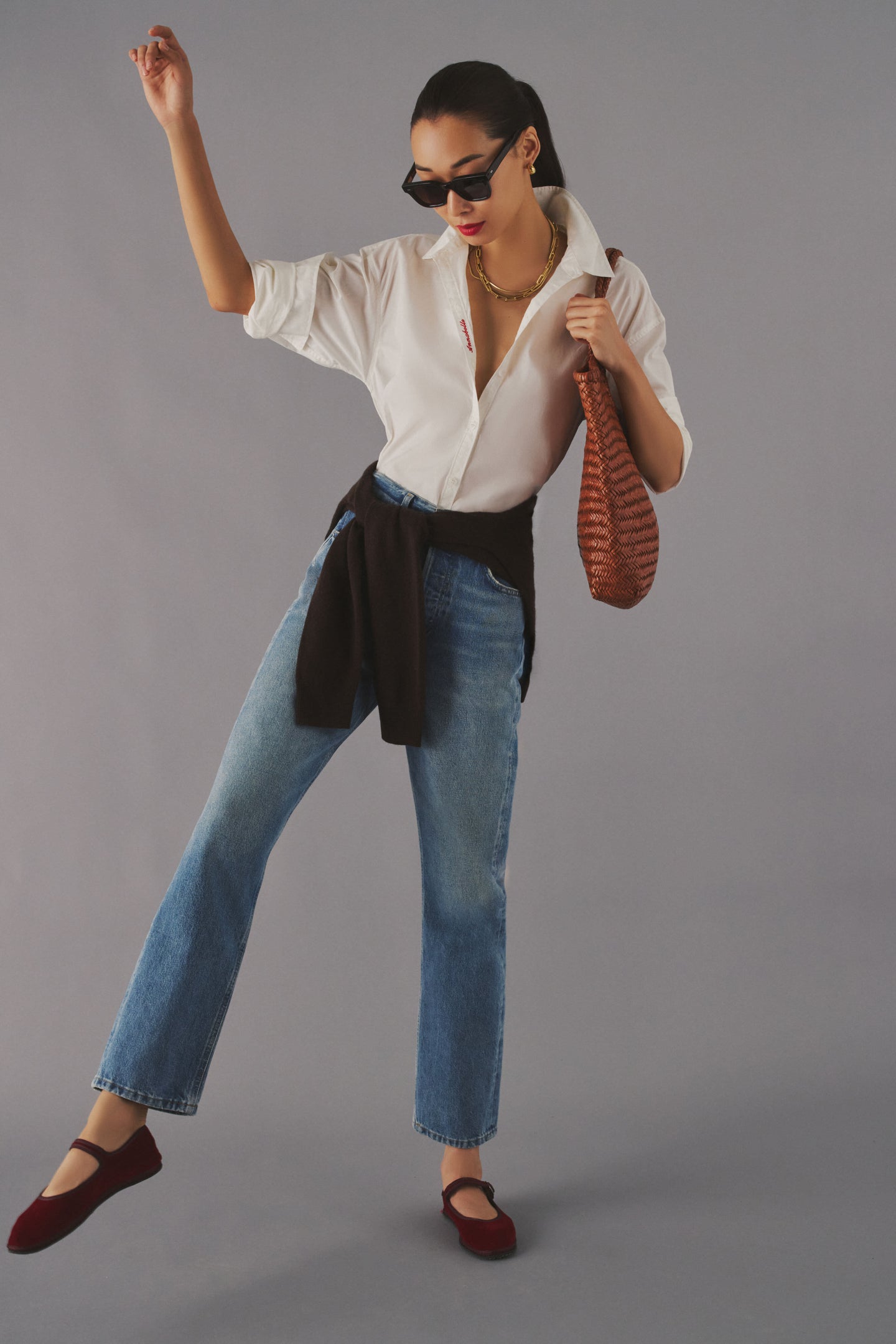 White Wexler Cotton Button Down