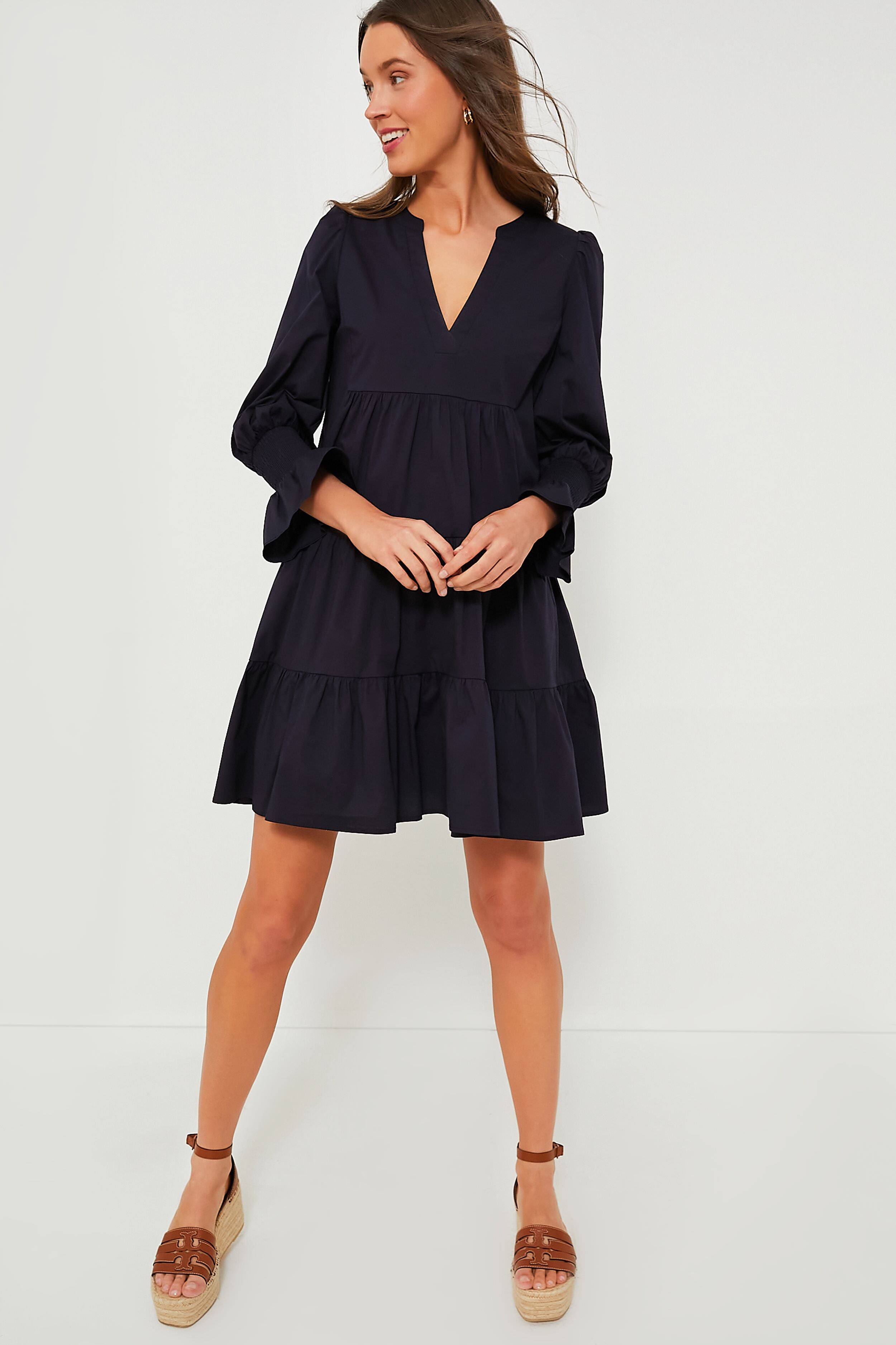 Navy Cotton Poplin Kenzo Dress Pomander Place Navy / XL Navy Cotton Poplin Kenzo Dress Pomander Place Navy / XL