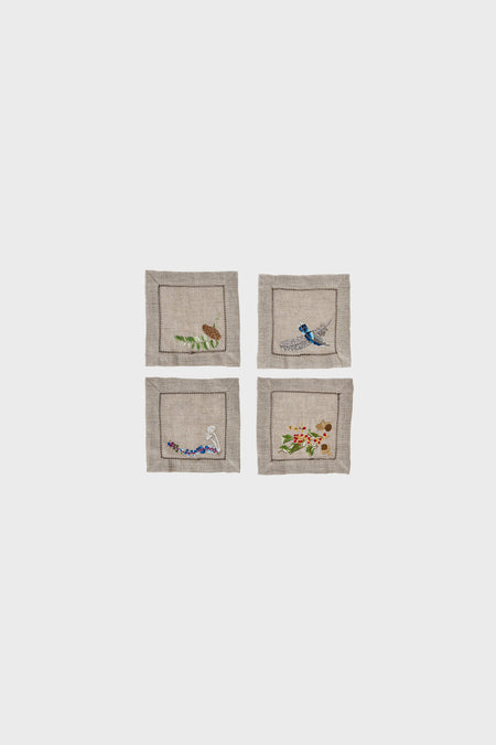 Forest Walk Cocktail Napkin Assorted Set of 4