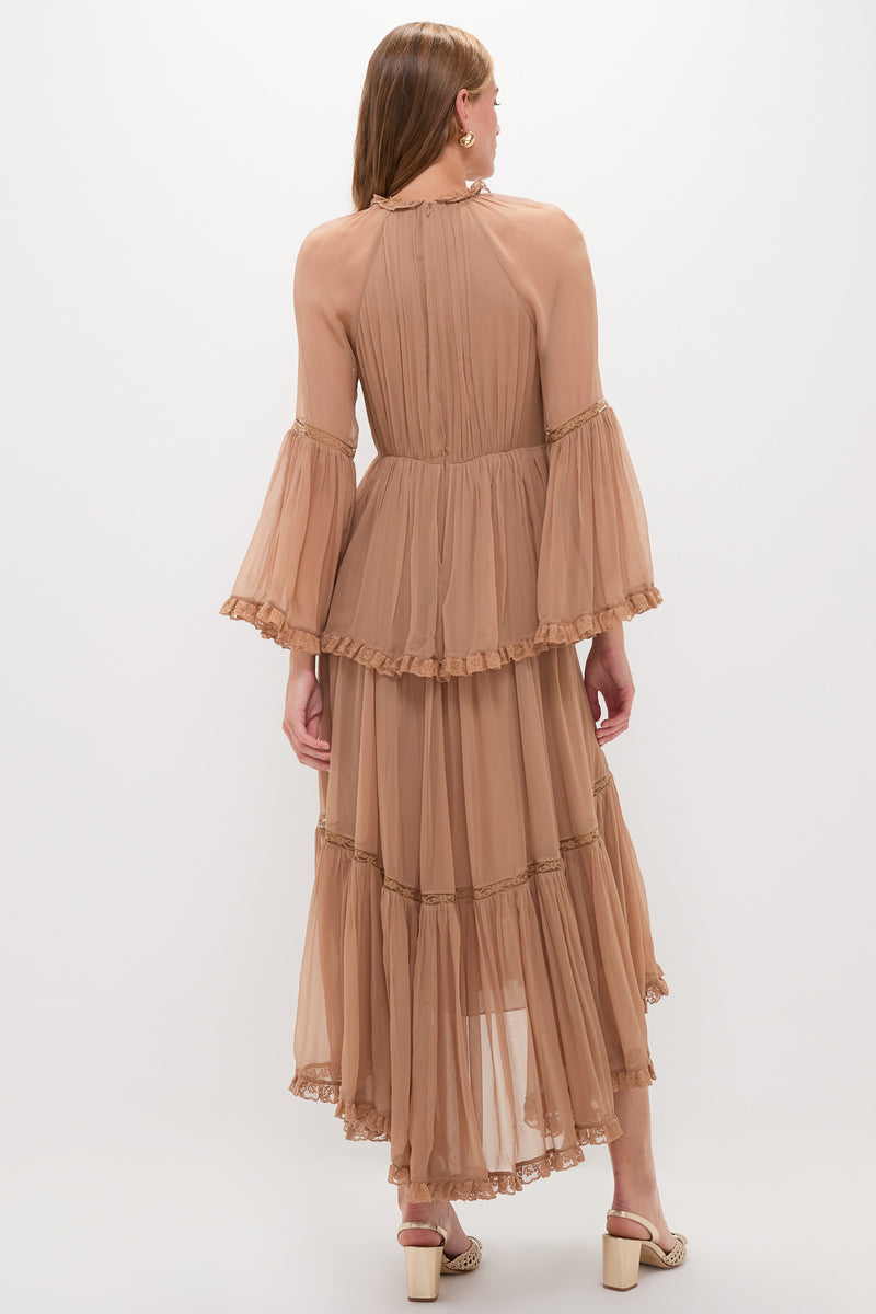 Biscuit Hypnotic Peplum Flutter Dress